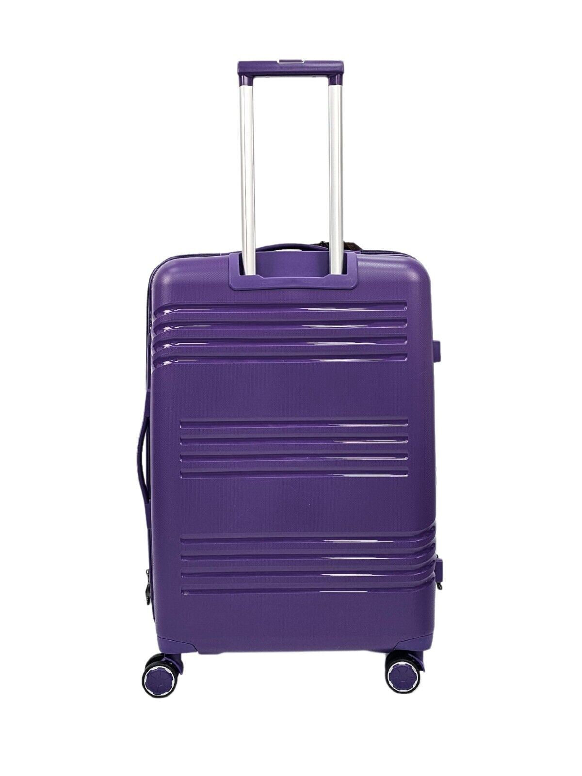 Hard Shell Purple Cabin Suitcase Set 4 Wheel Luggage TSA Bag