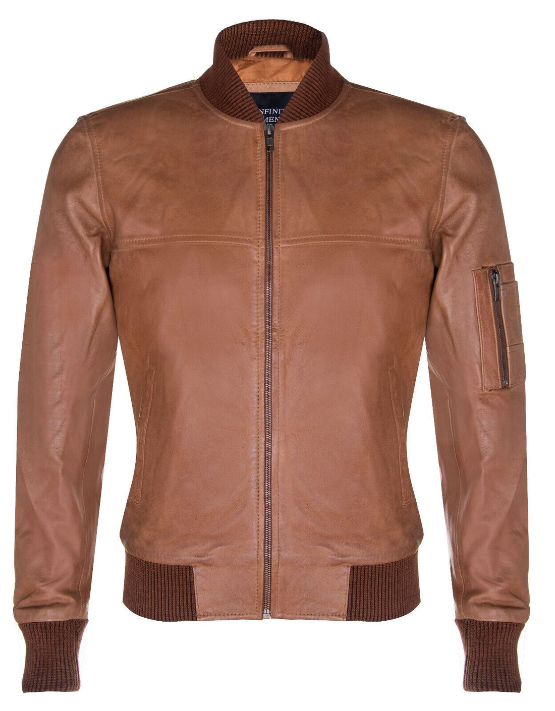Mens MA-1 Leather Bomber Jacket-Cowes