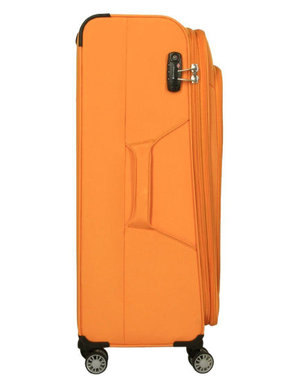 Lightweight Yellow Suitcase Set 4 Wheel Luggage Travel Cabin TSA Soft Bag