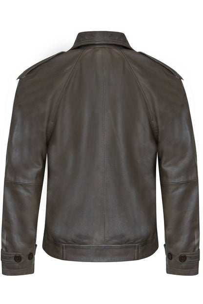 Womens Cropped Oversized Trench Leather Jacket - Warwick