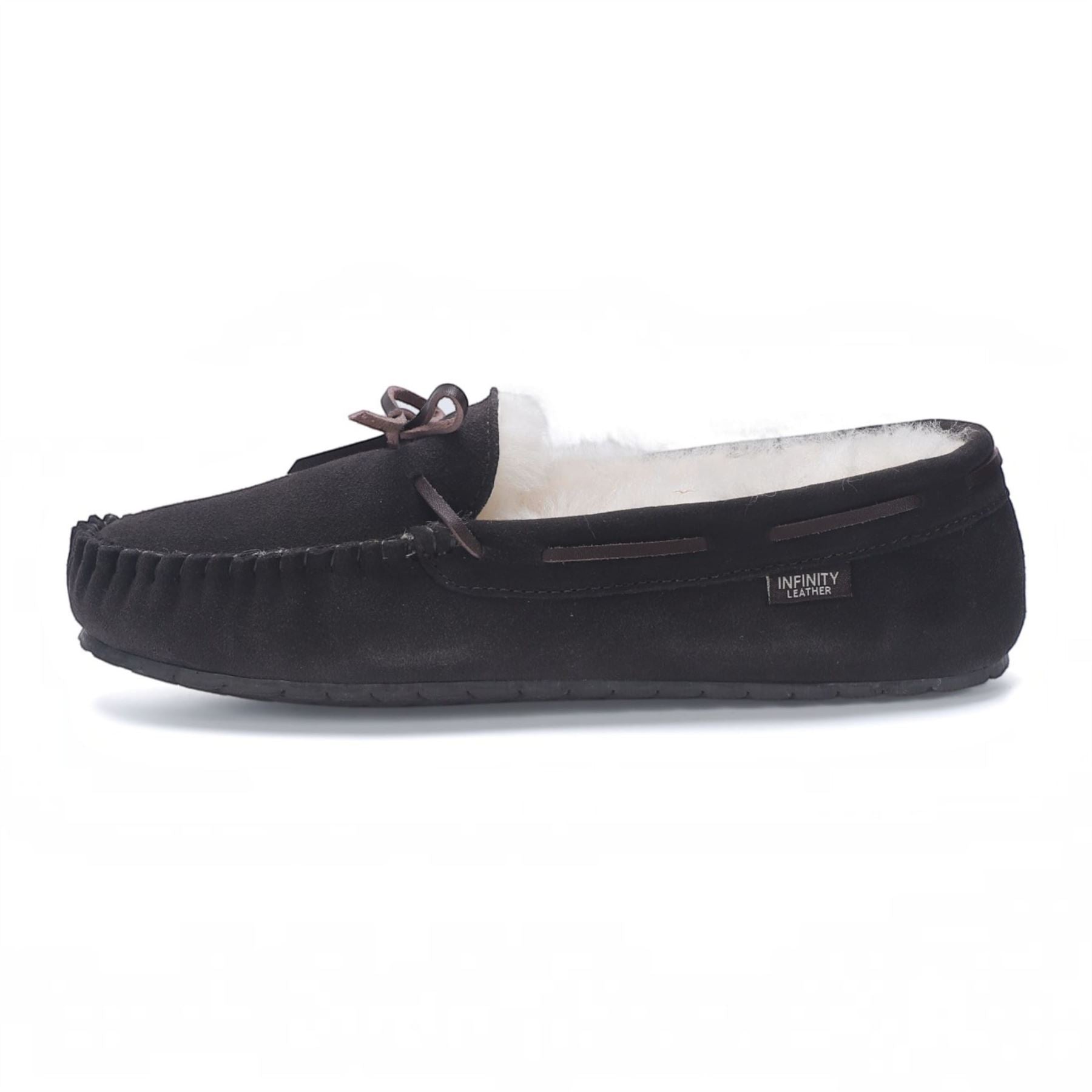 Men’s Brown Genuine Sheepskin Moccasin Winter Slippers - Flint