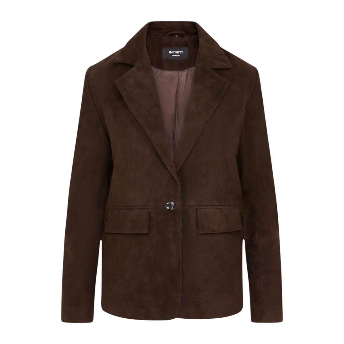 Womens Soft Goat Suede Leather Brown Blazer Jacket-Kolkata