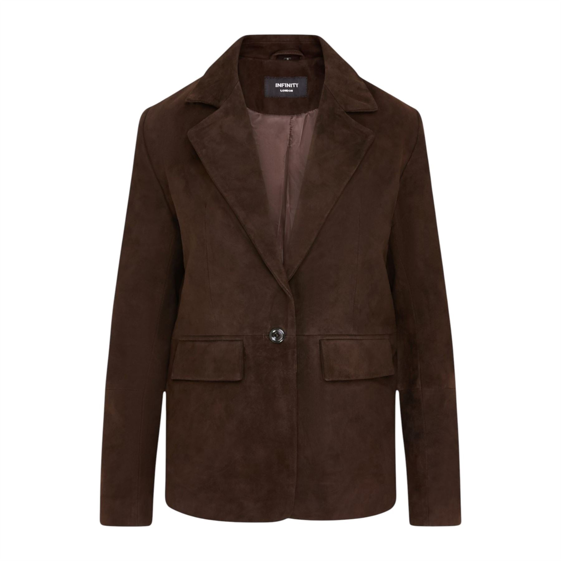 Womens Soft Goat Suede Leather Brown Blazer Jacket-Kolkata