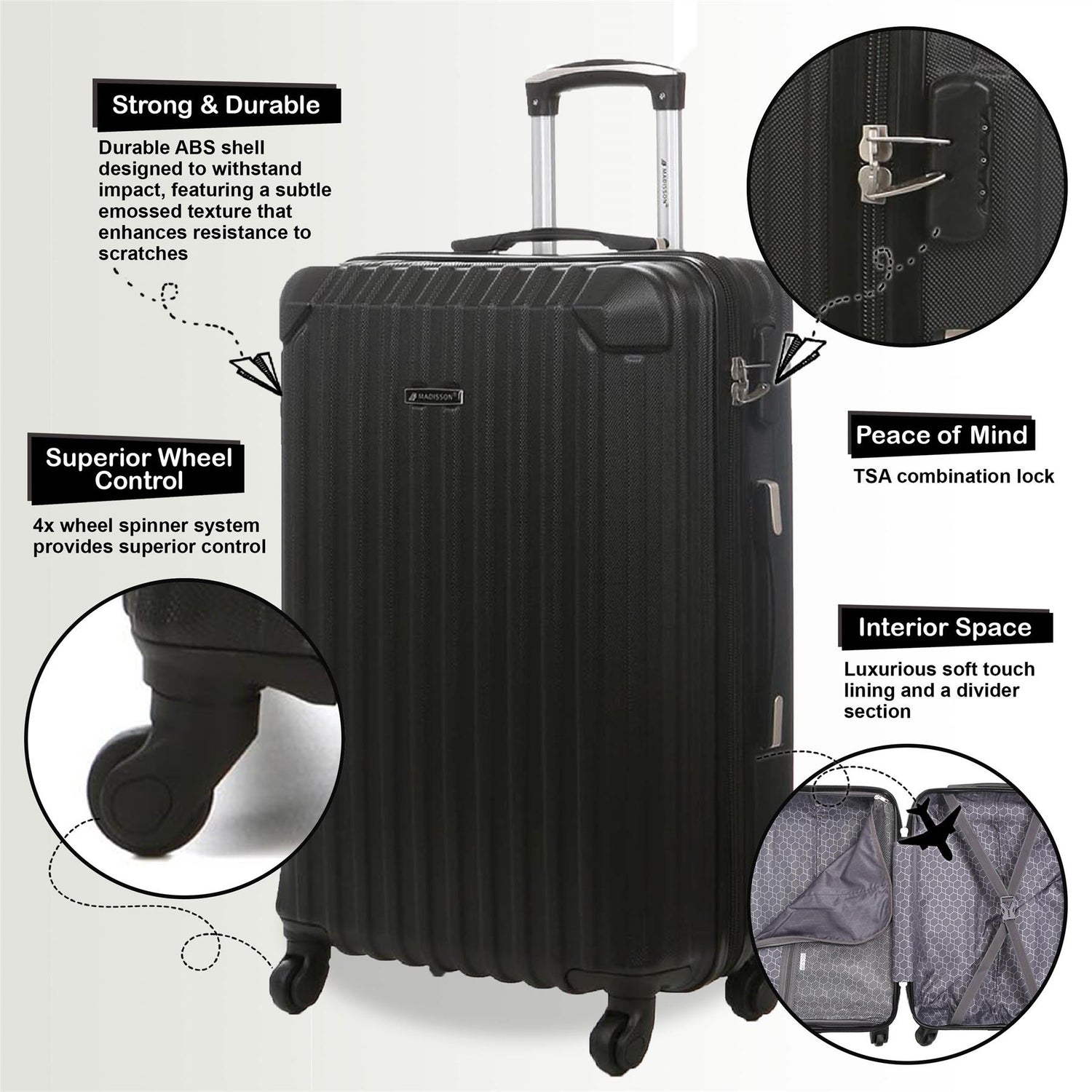 Corowa Underseat Hard Shell Suitcase in Black