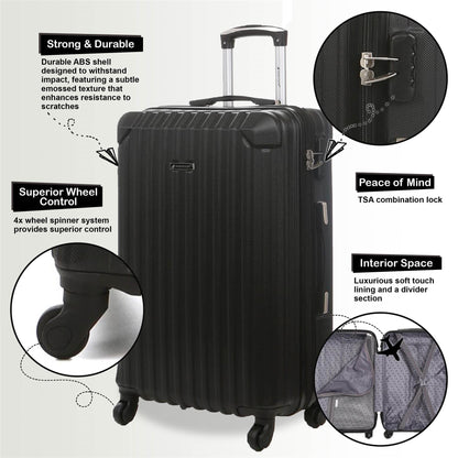 Corowa Underseat Hard Shell Suitcase in Black