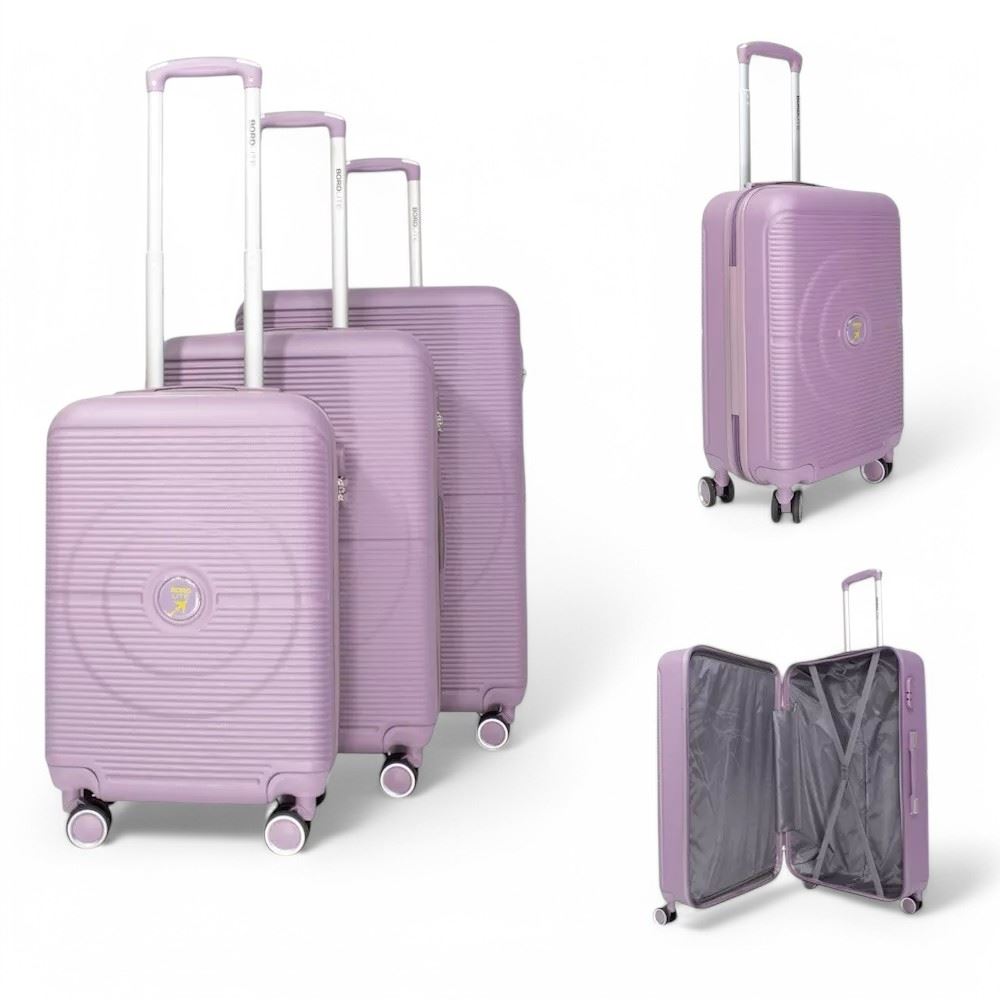 Seto Set of 3 Hard Shell Suitcase in Pink