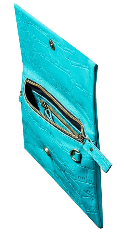 Womens Leather Clutch Shoulder Cross Body Printed Cowhide Bag