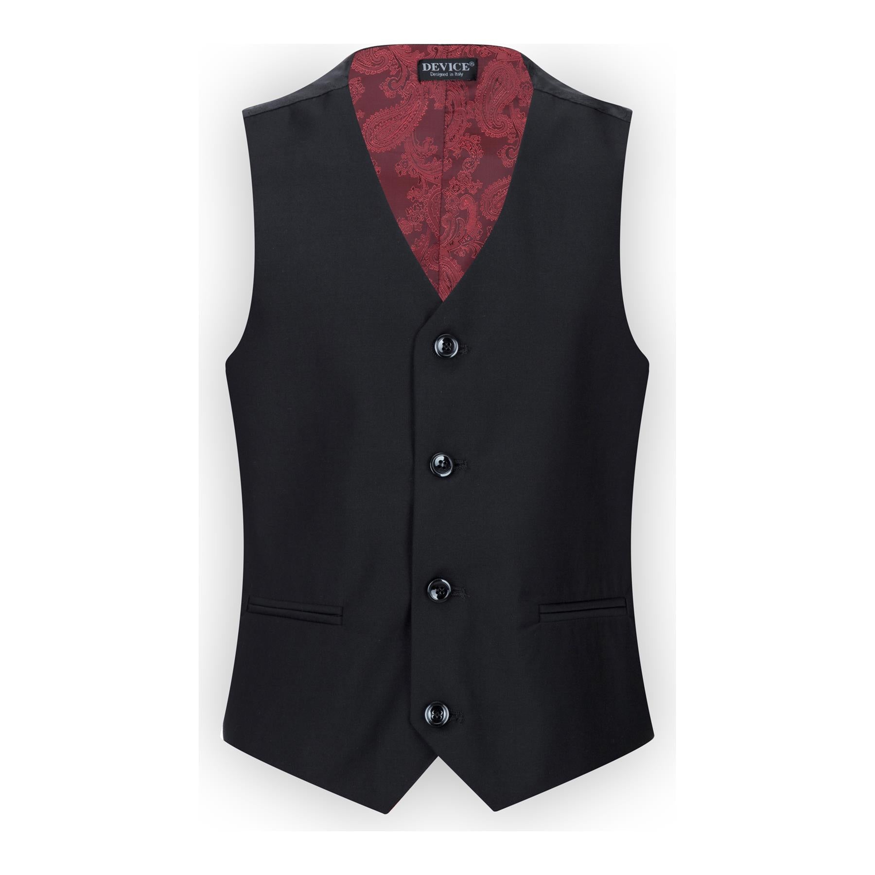 Boys 3 Piece Plain Black Classic Retro Suit