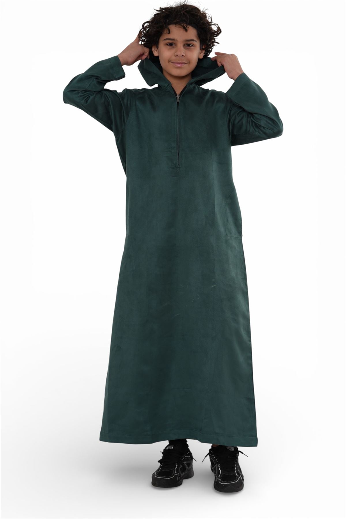 Kids Boys Hooded Eid Moroccan Jubba Robe Ramadan Eid Thobe - K-HM12