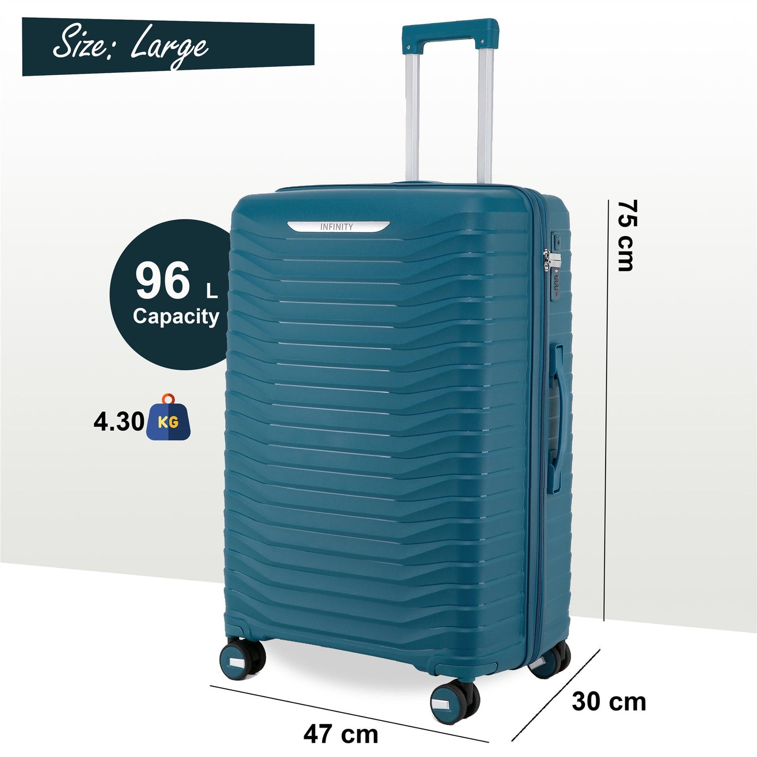 Burnaby Large Hard Shell Suitcase in Blue