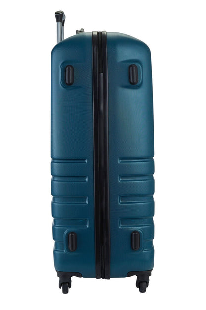 Hard Shell Teal Blue Suitcase Set 4 Wheel Cabin Luggage Trolley Travel Bag