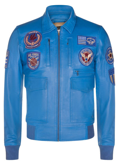Mens Leather Pilot Bomber Jacket - Crediton - Upperclass Fashions 