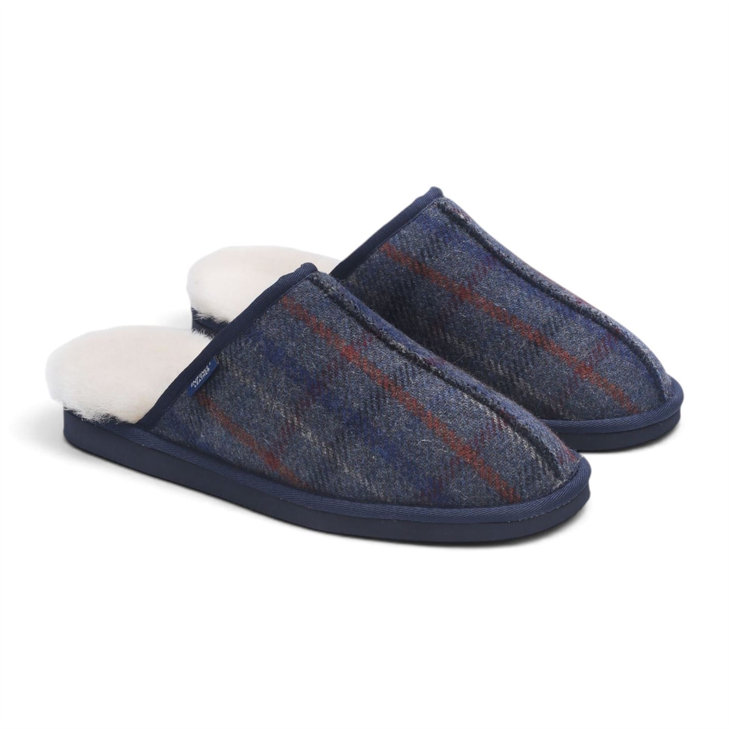Men’s Wool Slip-on Real Sheepskin Fur Mule Winter Slippers - Highland