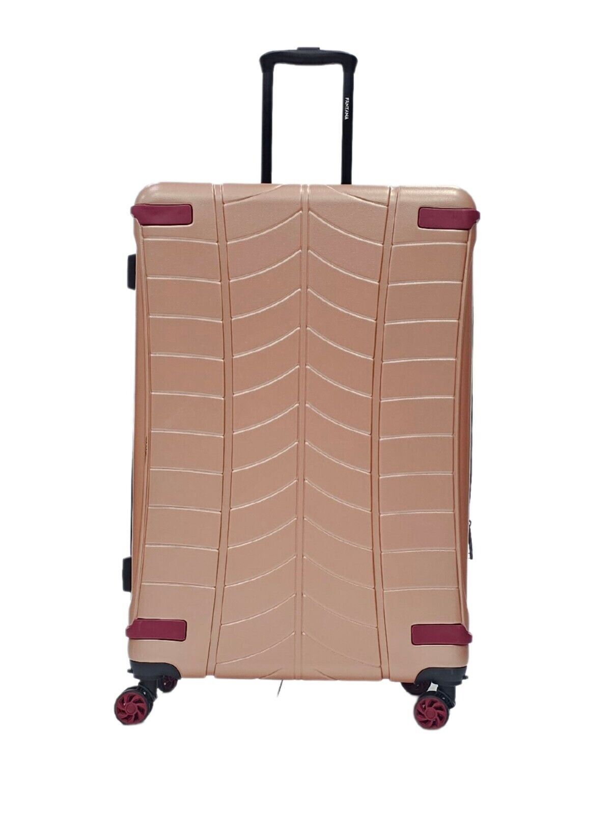 Hard Shell Rose Gold Cabin Suitcase Set 4 Wheel Luggage Travel Bag