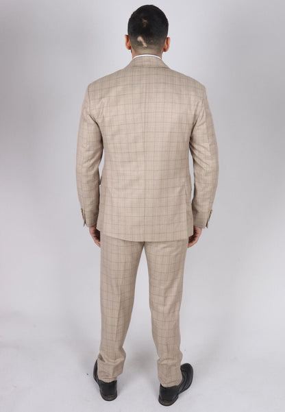 Mens IM2 Classic Plain Beige 3 Piece Suit - Upperclass Fashions 