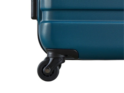 Hard Shell Teal Blue Suitcase Set 4 Wheel Cabin Luggage Trolley Travel Bag