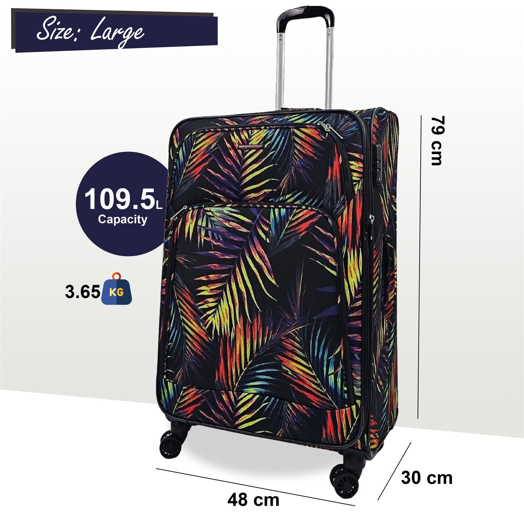 Ashville Large Soft Shell Suitcase in Leaf