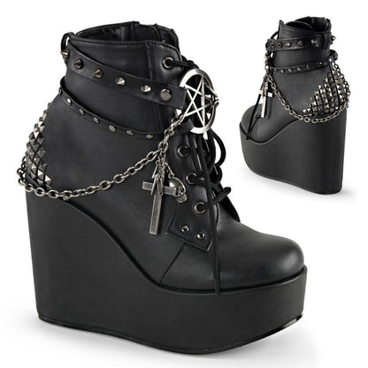 Demonia Poison 101 Black Vegan Leather Ankle Boots
