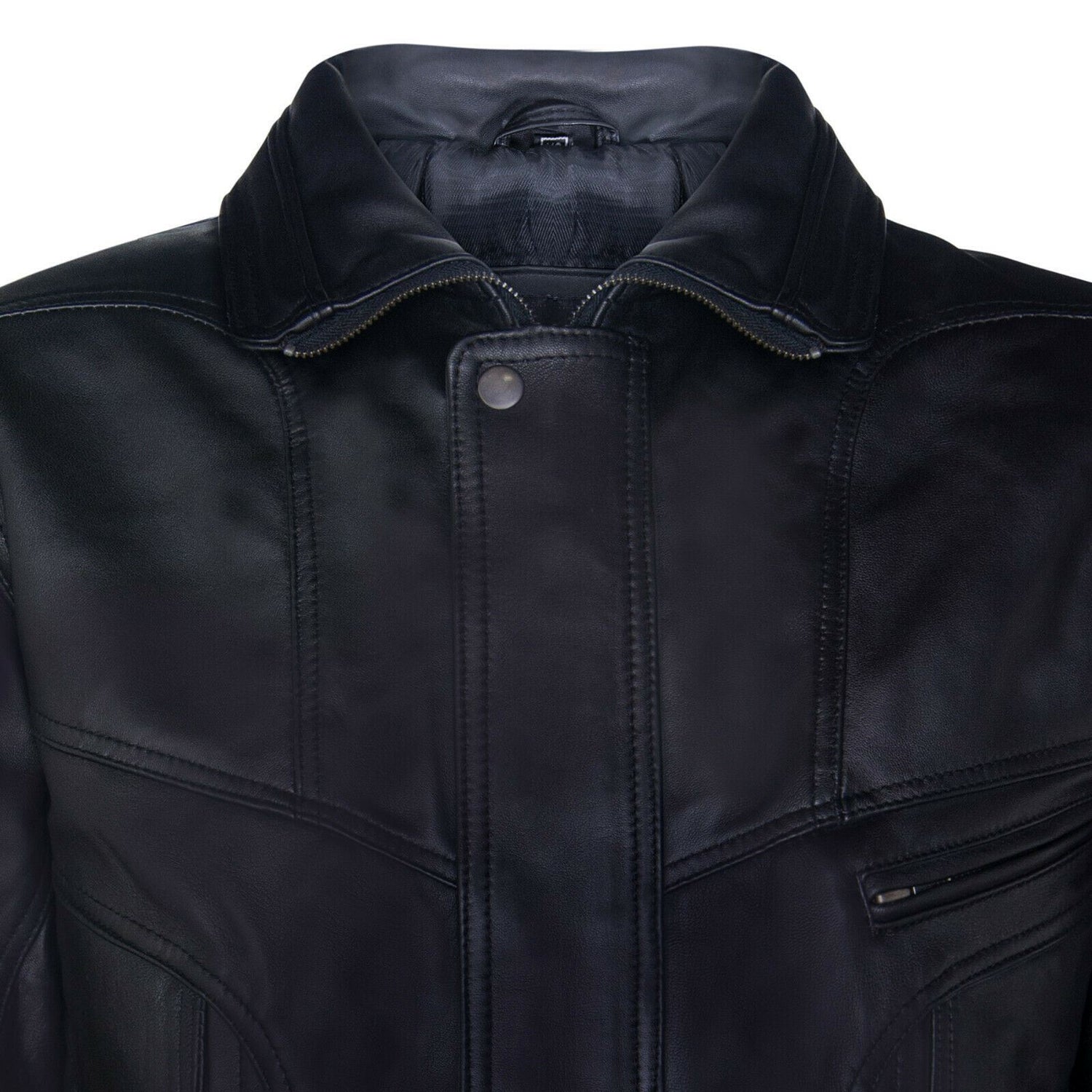 Mens Harrington Bomber Leather Jacket-Cheshunt