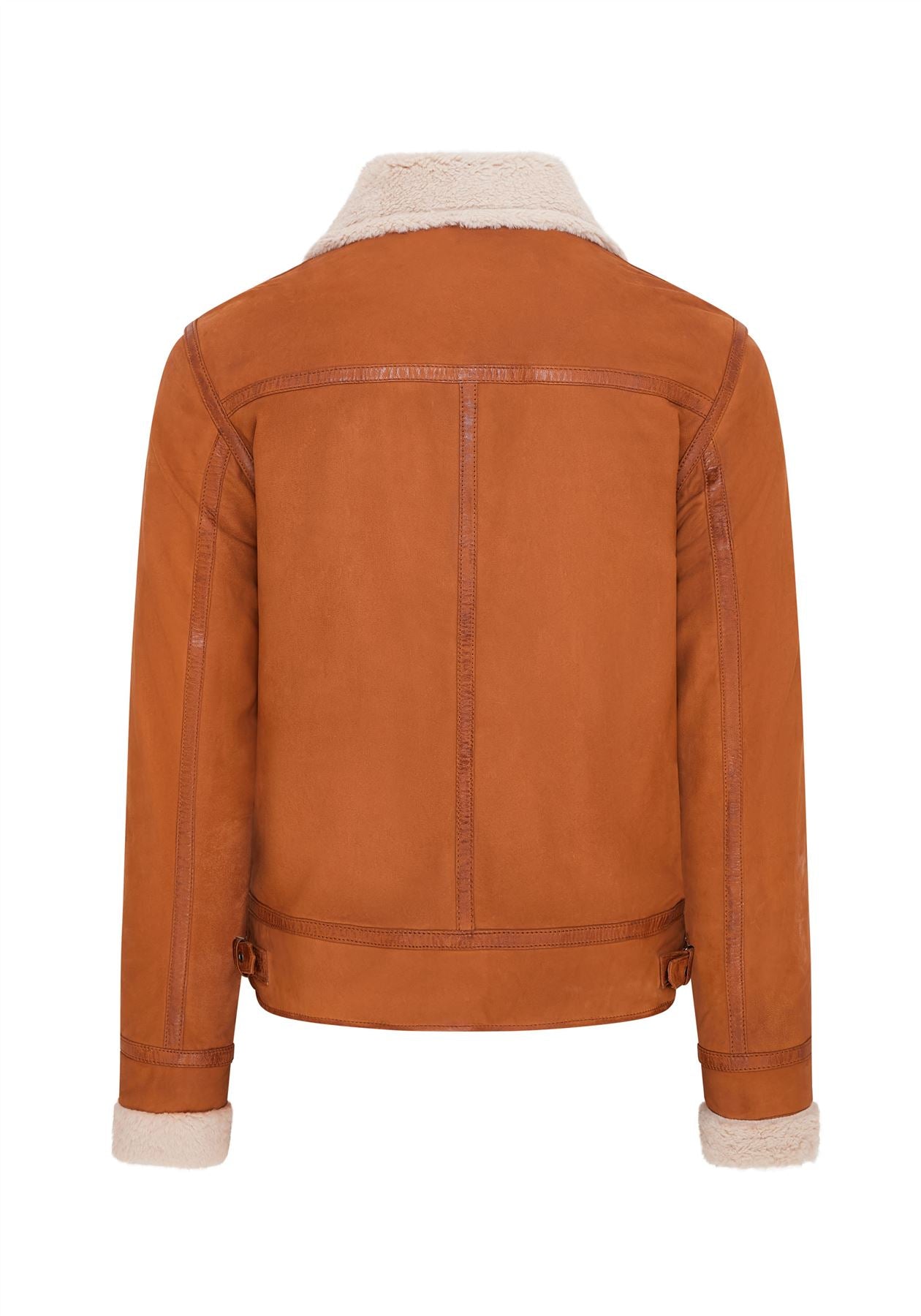 Mens Real Sheep Suede Bomber Aviator Jacket - Sandnes