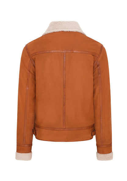 Mens Real Sheep Suede Bomber Aviator Jacket - Sandnes