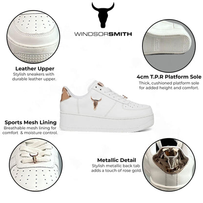 Windsorsmith White Chunky Leather Sneakers - Rich