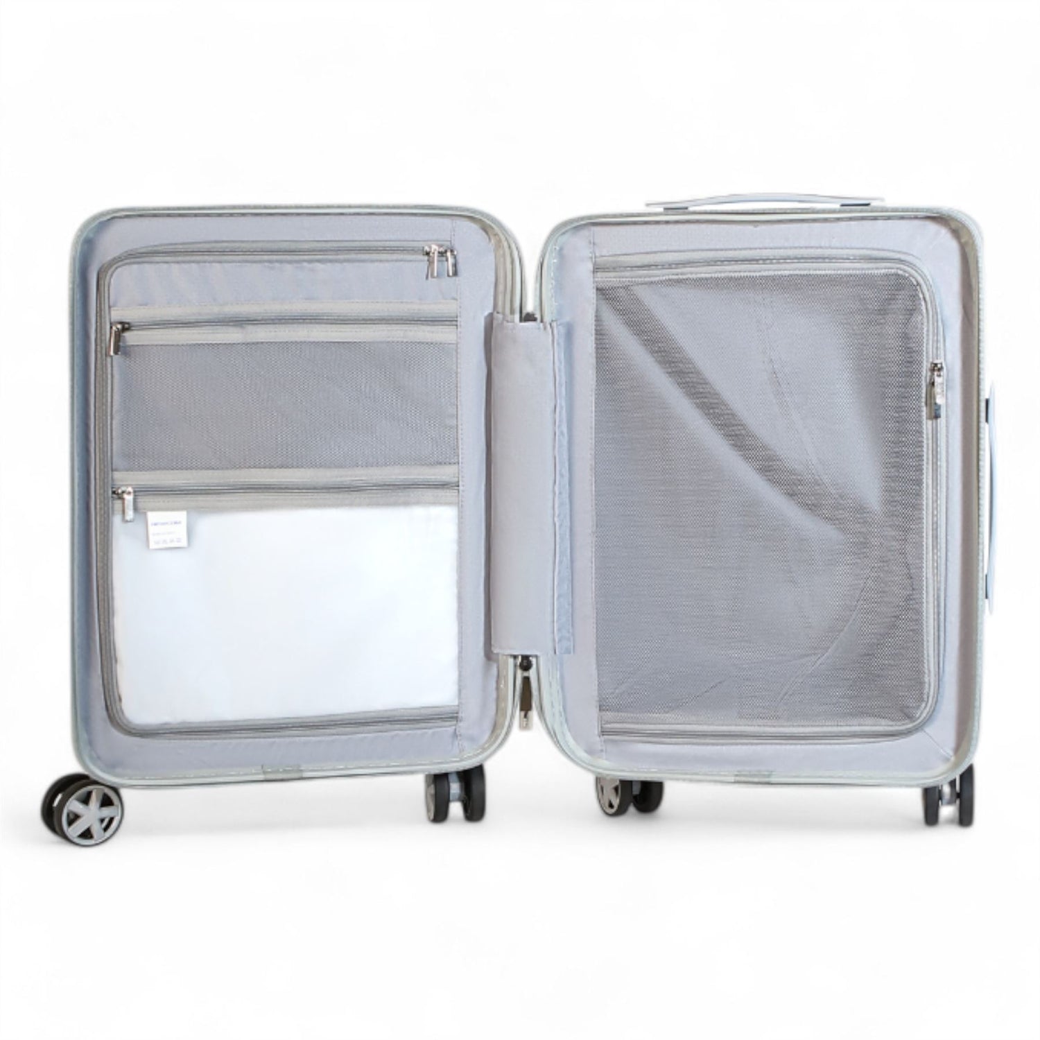 Hard Shell Silver Rimowa Inspired TSA Cabin Luggage Suitcase Durable Spinner Carry-On