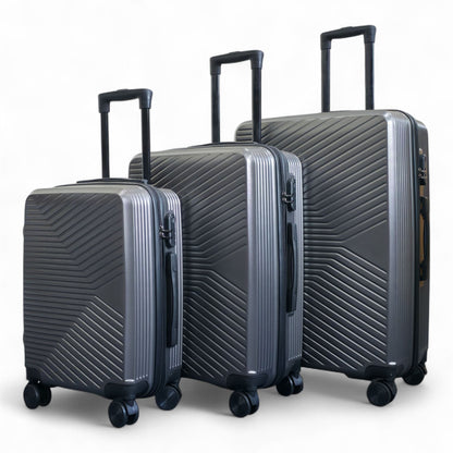 Junee Set of 3 Hard Shell Suitcase in Charcoal Grey