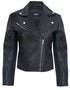 Womens Red Leather Retro Biker Jacket-Madeley - Upperclass Fashions 