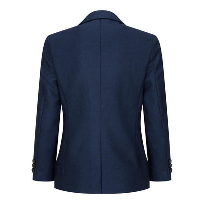 Boys 3 Piece Navy Blue Birdseye Tweed Suit