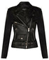 Womens Cowhide Leather Biker Jacket-Mansfield - Upperclass Fashions 