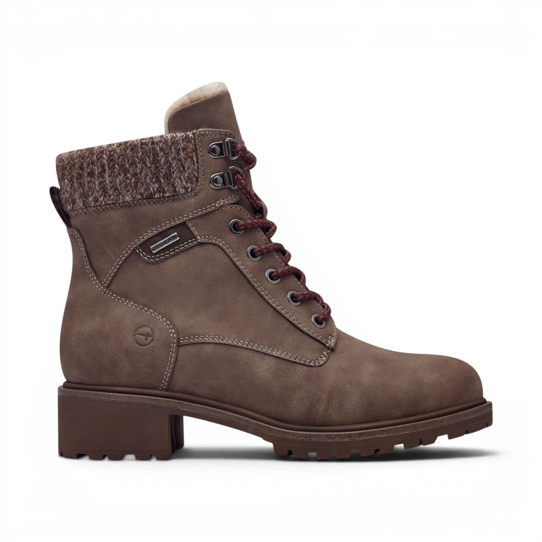 Tamaris Women’s Taupe Warm Lace-Up Winter Outdoor Ankle Boots - 26266-43