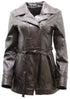 Womens Md Length Leather Biker Jacket-Okehampton - Upperclass Fashions 