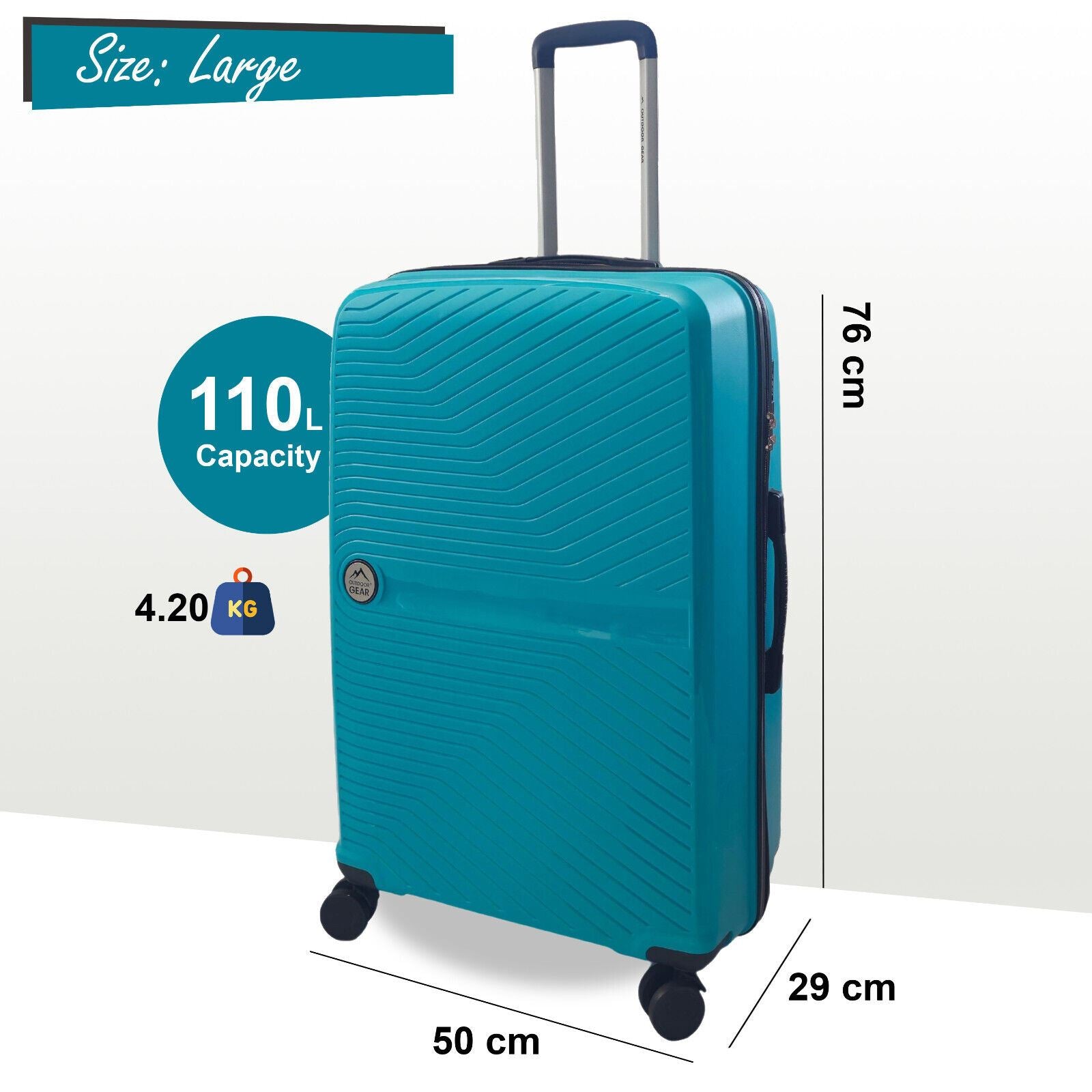 Abbeville Large Hard Shell Suitcase in Mint