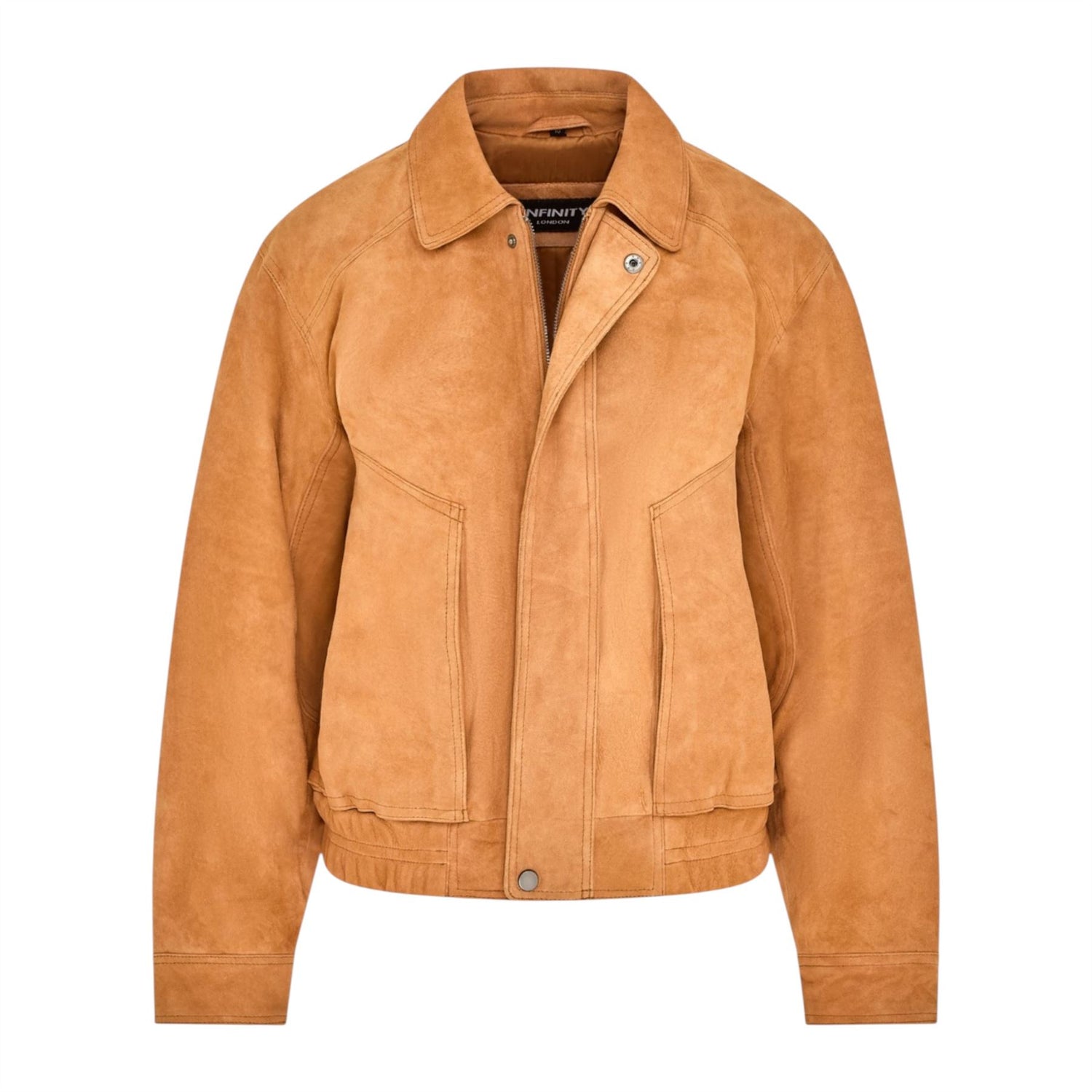 Womens Leather Biker Bomber Oversized Jacket - Blouson