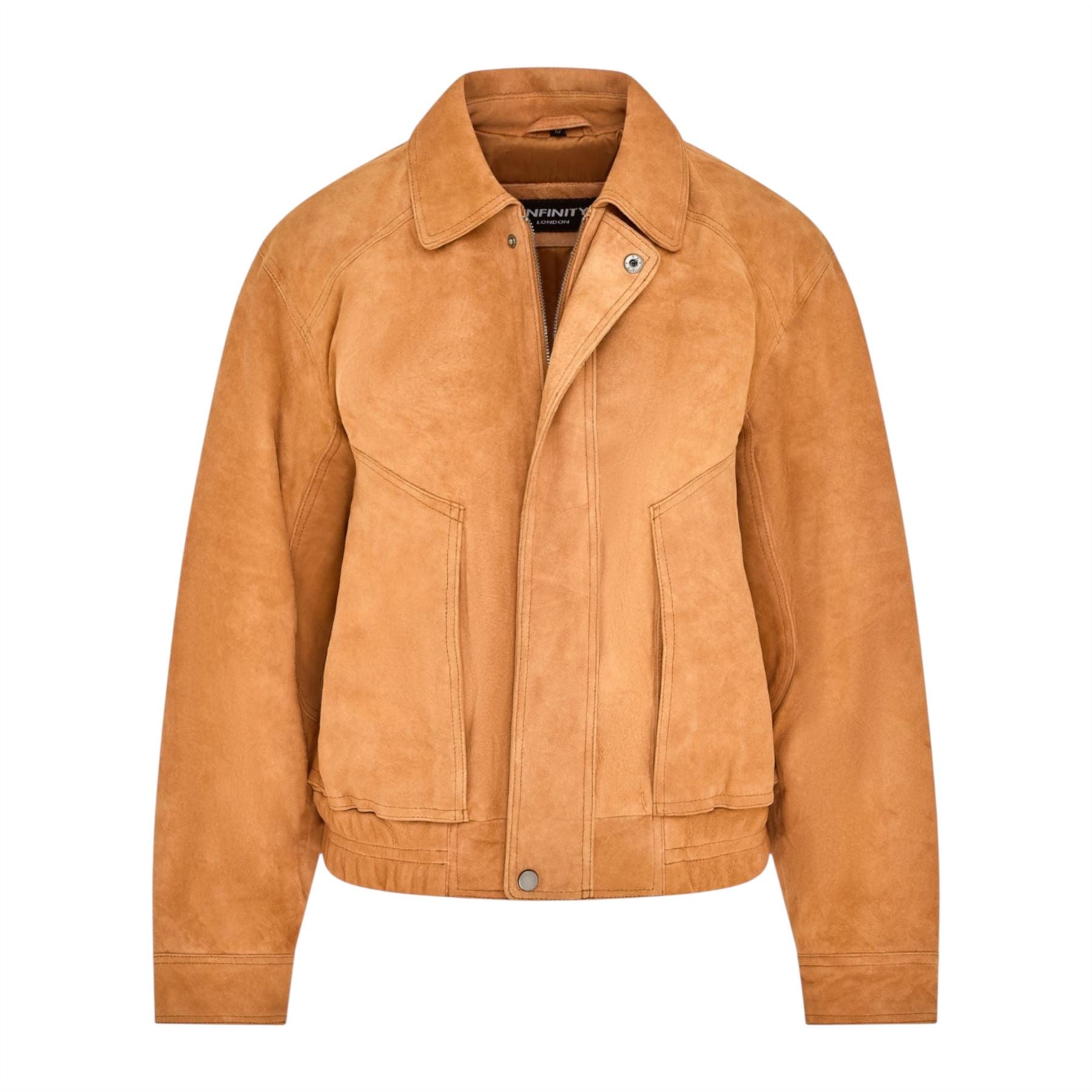 Womens Leather Biker Bomber Oversized Jacket - Blouson