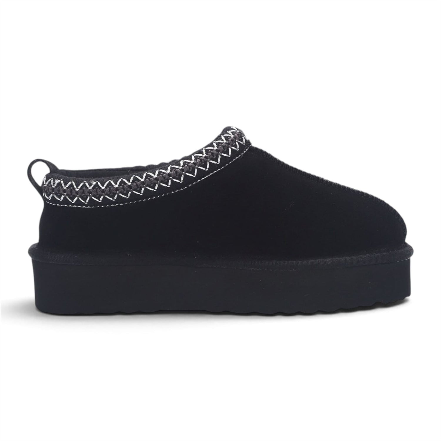 Women’s Black Genuine Sheepskin Real Fur Winter Platform Slippers - Polar