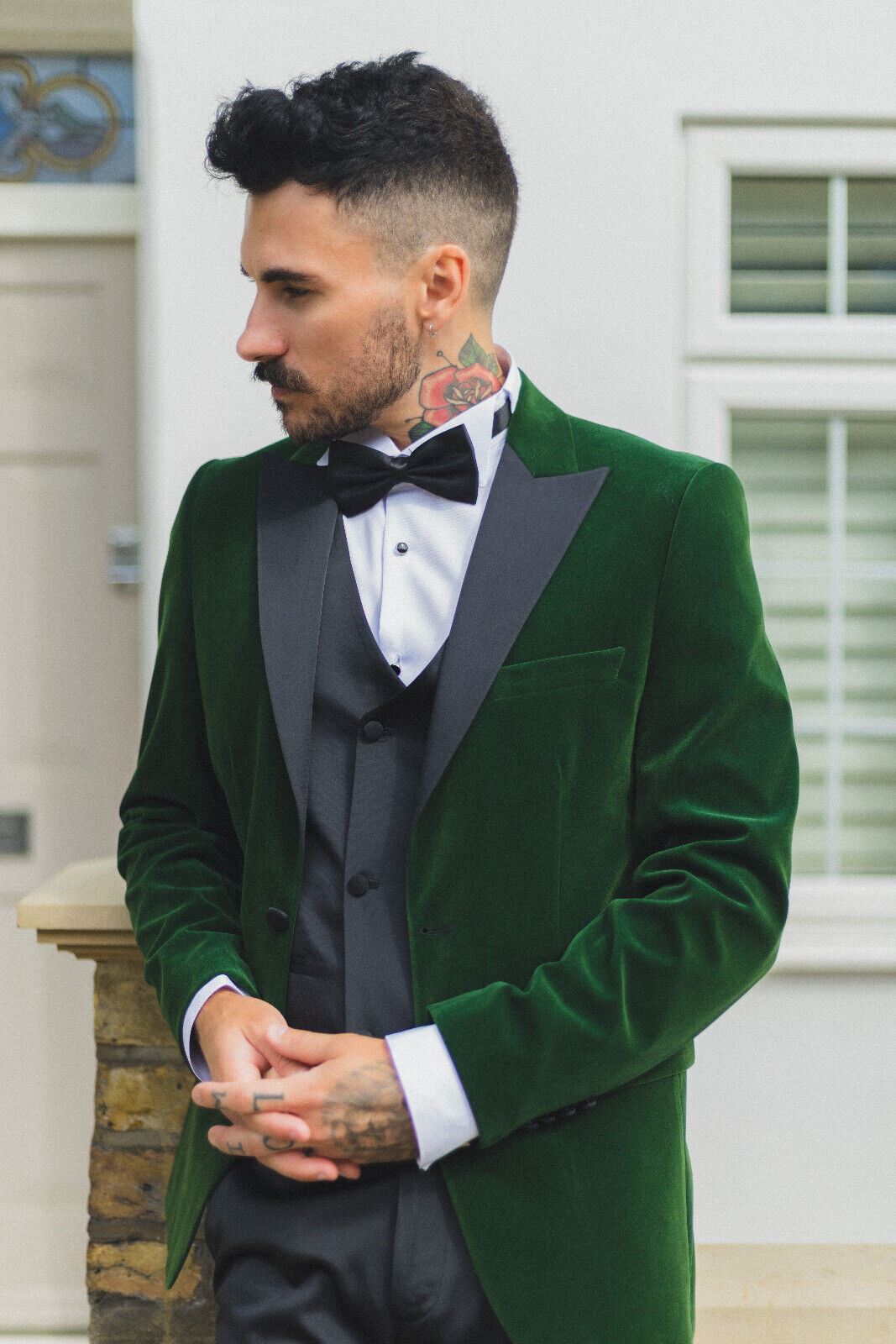 Mens green outlet velvet dinner jacket