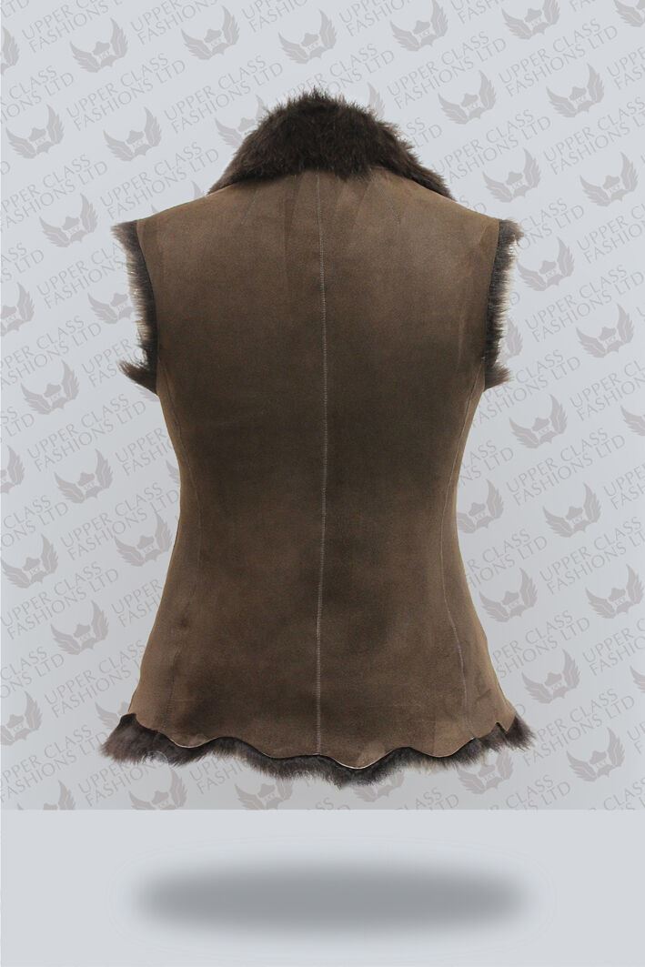 Womens Warmer Toscana Sheepskin Short Gilet-Seaham