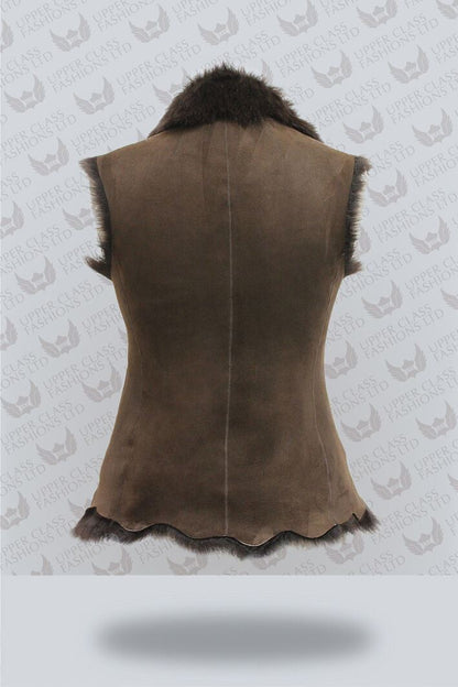Womens Warmer Toscana Sheepskin Short Gilet-Seaham