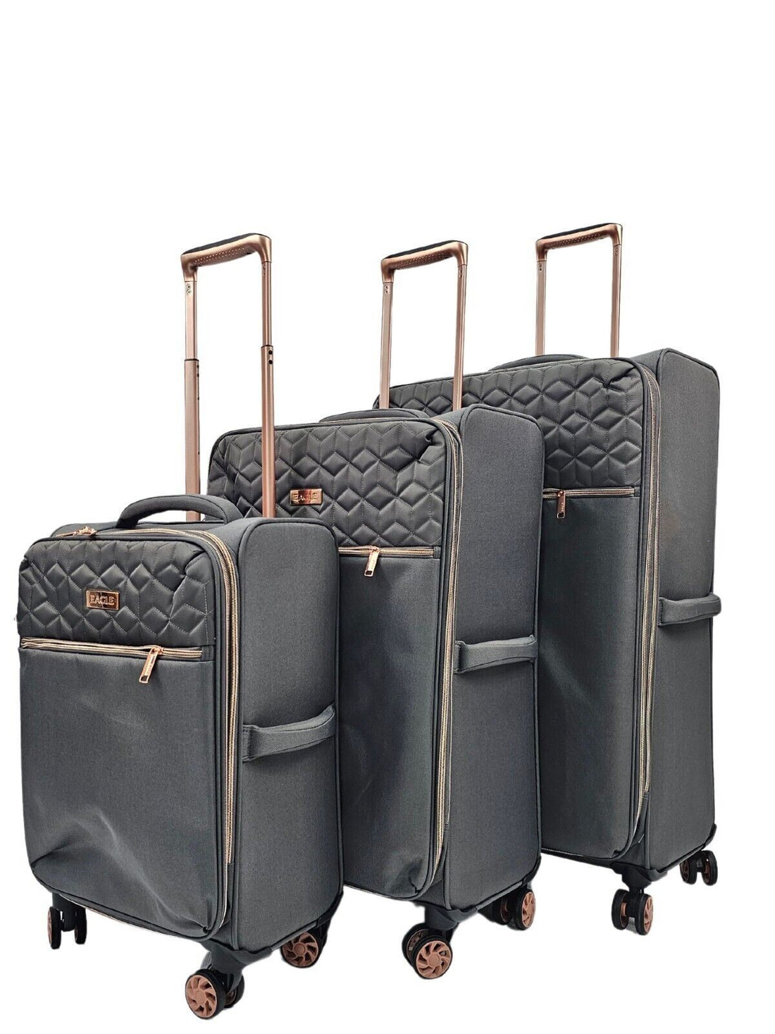 Cabin Grey Suitcases Set 4 Wheel Luggage Travel Lightweight Bags - Upperclass Fashions 