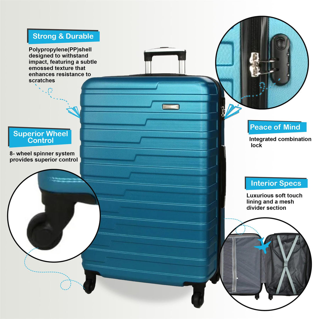 Crossville Cabin Hard Shell Suitcase in Blue
