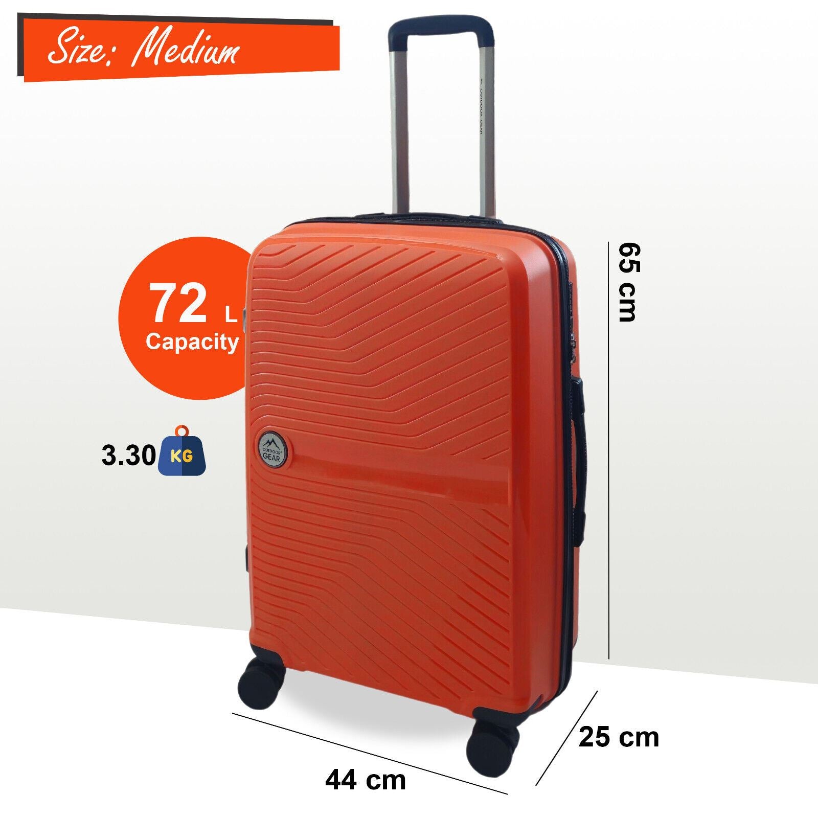 Abbeville Medium Hard Shell Suitcase in Orange
