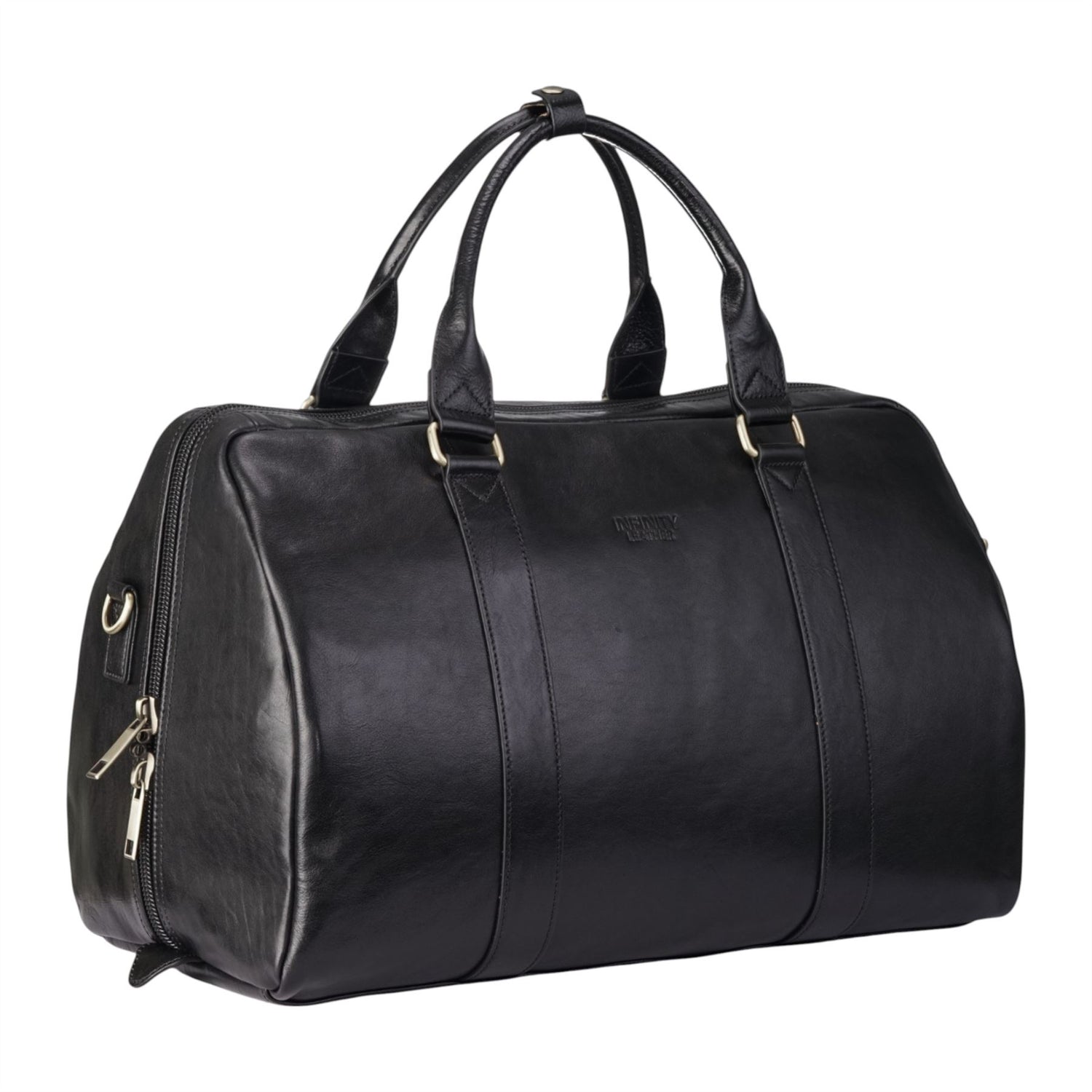 Vintage Genuine Leather Black Holdall Duffle Gym Travel Bag - Atlas