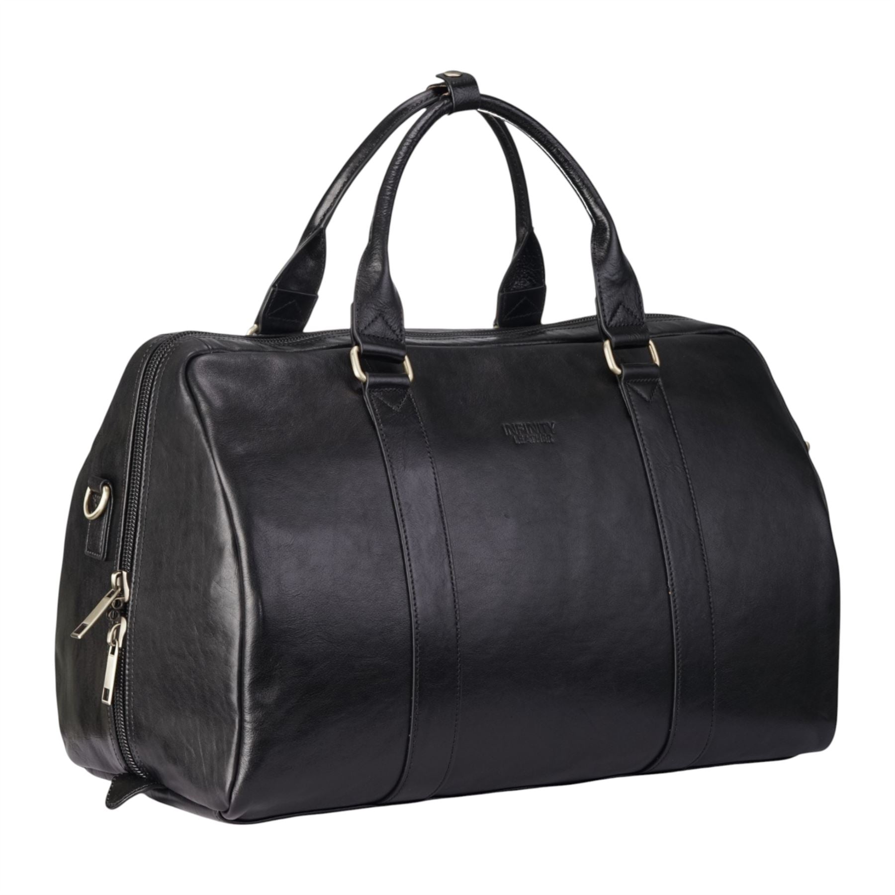 Vintage Genuine Leather Black Holdall Duffle Gym Travel Bag - Atlas