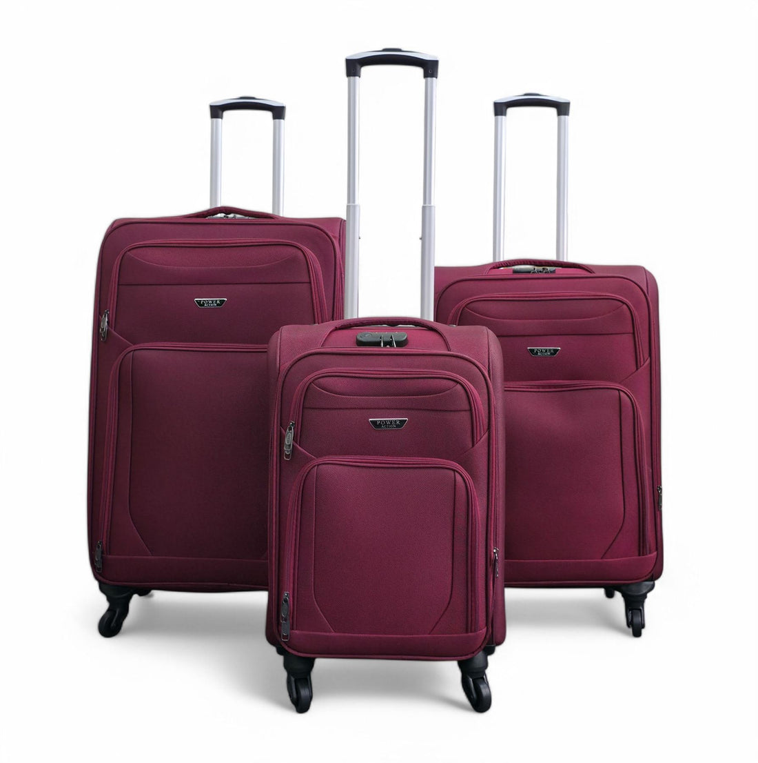 Nagoya Set of 3 Soft Shell Suitcase in Wine