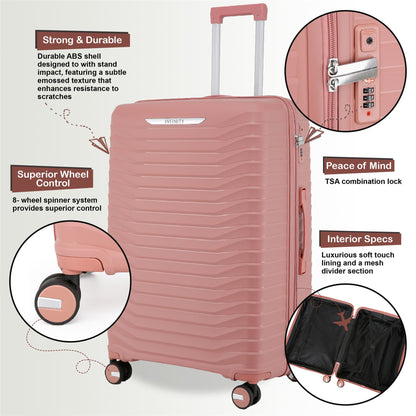 Burnaby Set of 3 Hard Shell Suitcase in Pink