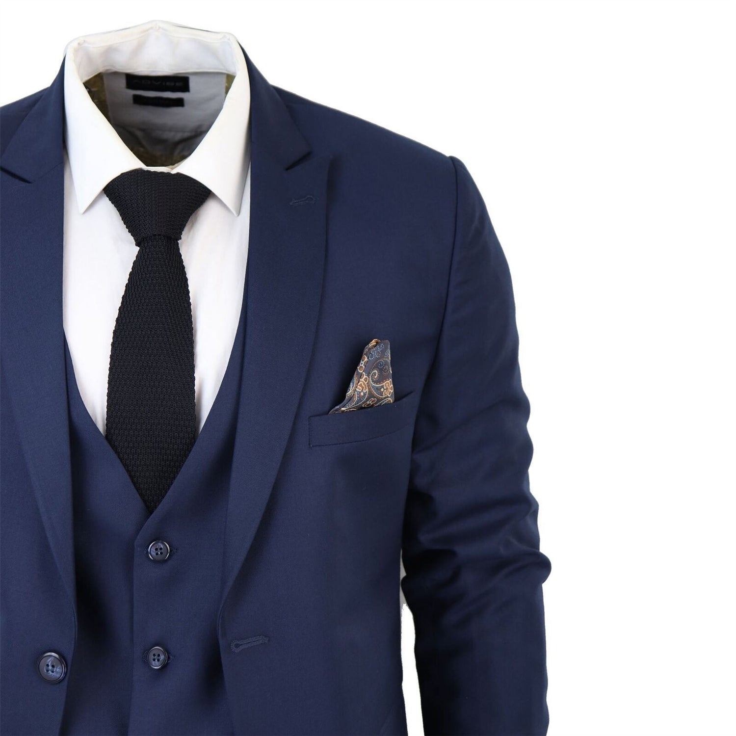 Mens IM1 Classic Plain Navy 3 Piece Suit - Upperclass Fashions 