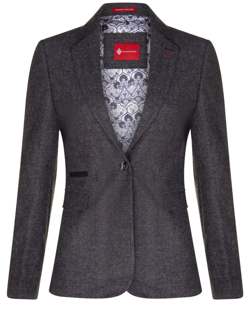 Womens 1920s  Grey Wool Classic Vintage Retro Blazer