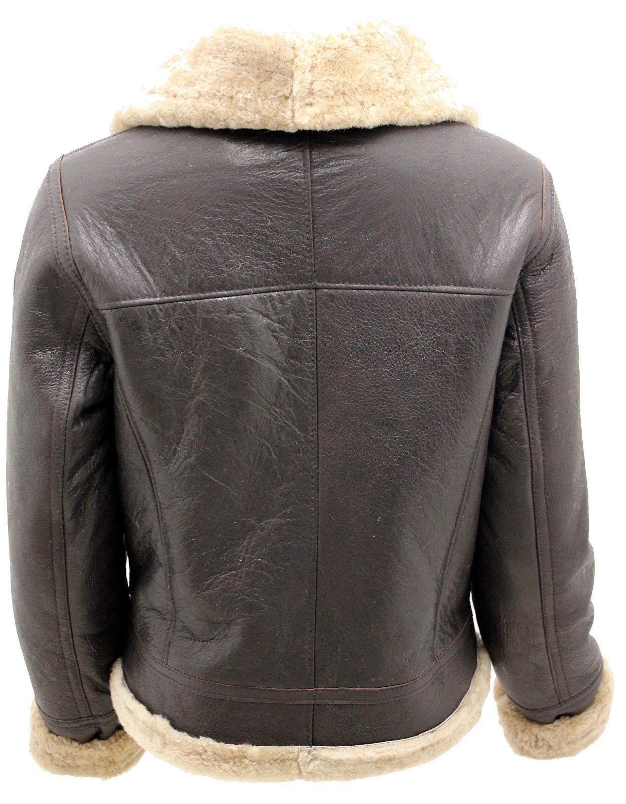 Womens B3 Sheepskin Brown Leather Jacket-Portland